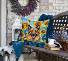 Load image into Gallery viewer, Belgian Tervuren in Sunflowers Throw Pillow