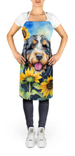 Load image into Gallery viewer, Bernedoodle in Sunflowers Apron – Artist-Designed Kitchen, BBQ &amp; Craft Apron