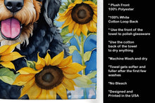 Load image into Gallery viewer, Bernedoodle in Sunflowers Kitchen Towel