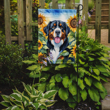Load image into Gallery viewer, Bernese Mountain Dog in Sunflowers Garden Flag – Bright Dog-Themed Yard Decor