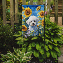 Load image into Gallery viewer, Bichon Frise in Sunflowers Garden Flag – Bright Dog-Themed Yard Decor