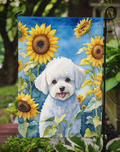 Load image into Gallery viewer, Bichon Frise in Sunflowers Garden Flag – Bright Dog-Themed Yard Decor