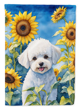 Load image into Gallery viewer, Bichon Frise in Sunflowers Garden Flag – Bright Dog-Themed Yard Decor