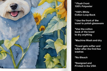 Load image into Gallery viewer, Bichon Frise in Sunflowers Kitchen Towel