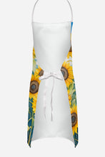 Load image into Gallery viewer, Black and Tan Coonhound in Sunflowers Apron – Artist-Designed Kitchen, BBQ &amp; Craft Apron