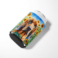 Load image into Gallery viewer, Bloodhound in Sunflowers Can or Bottle Hugger