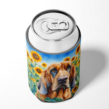 Load image into Gallery viewer, Bloodhound in Sunflowers Can or Bottle Hugger