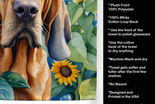 Load image into Gallery viewer, Bloodhound in Sunflowers Kitchen Towel