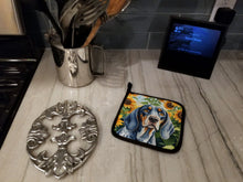 Load image into Gallery viewer, Bluetick Coonhound in Sunflowers Pot Holders - Set of 2 Decorative Kitchen Helpers | Made in the USA