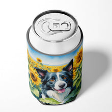Load image into Gallery viewer, Border Collie in Sunflowers Can or Bottle Hugger