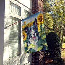 Load image into Gallery viewer, Border Collie in Sunflowers House Flag