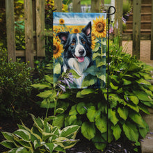 Load image into Gallery viewer, Border Collie in Sunflowers Garden Flag – Bright Dog-Themed Yard Decor