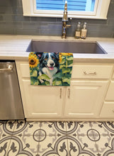 Load image into Gallery viewer, Border Collie in Sunflowers Kitchen Towel