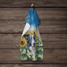 Load image into Gallery viewer, Border Collie in Sunflowers Kitchen Towel