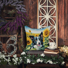 Load image into Gallery viewer, Border Collie in Sunflowers Throw Pillow