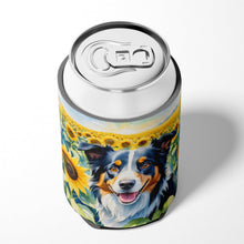 Load image into Gallery viewer, Border Collie in Sunflowers Can or Bottle Hugger