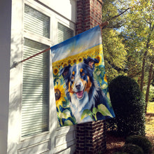 Load image into Gallery viewer, Border Collie in Sunflowers House Flag