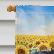 Load image into Gallery viewer, Border Collie in Sunflowers House Flag