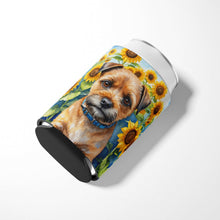Load image into Gallery viewer, Border Terrier in Sunflowers Can or Bottle Hugger