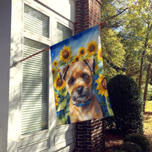 Load image into Gallery viewer, Border Terrier in Sunflowers House Flag