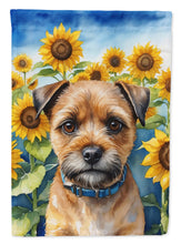 Load image into Gallery viewer, Border Terrier in Sunflowers Garden Flag – Bright Dog-Themed Yard Decor