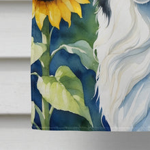 Load image into Gallery viewer, Borzoi in Sunflowers House Flag