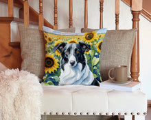 Load image into Gallery viewer, Borzoi in Sunflowers Throw Pillow - 14x14 Decorative Pillow – Art for Your Home &amp; Patio