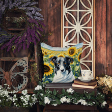 Load image into Gallery viewer, Borzoi in Sunflowers Throw Pillow - 14x14 Decorative Pillow – Art for Your Home &amp; Patio