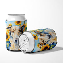 Load image into Gallery viewer, Borzoi in Sunflowers Can or Bottle Hugger