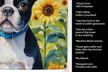 Load image into Gallery viewer, Boston Terrier in Sunflowers Kitchen Towel