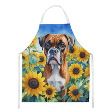 Load image into Gallery viewer, Boxer in Sunflowers Apron – Artist-Designed Kitchen, BBQ &amp; Craft Apron