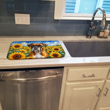 Load image into Gallery viewer, Boxer in Sunflowers Dish Drying Mat Absorbent Dish Drying Mat Pad for Kitchen Counter Dish Drainer Mat for Countertop, 14 x 21", Multicolor
