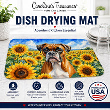 Load image into Gallery viewer, Boxer in Sunflowers Dish Drying Mat Absorbent Dish Drying Mat Pad for Kitchen Counter Dish Drainer Mat for Countertop, 14 x 21", Multicolor