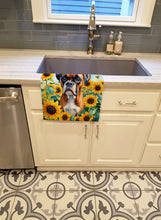 Load image into Gallery viewer, Boxer in Sunflowers Kitchen Towel