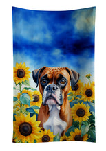 Load image into Gallery viewer, Boxer in Sunflowers Kitchen Towel