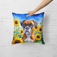 Load image into Gallery viewer, Boxer in Sunflowers Throw Pillow