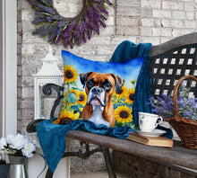 Load image into Gallery viewer, Boxer in Sunflowers Throw Pillow