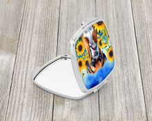 Load image into Gallery viewer, Boxer in Sunflowers Compact Mirror – Stylish Purse Mirror with Artistic Covers