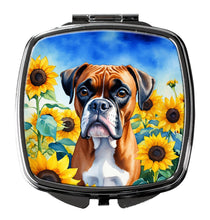 Load image into Gallery viewer, Boxer in Sunflowers Compact Mirror – Stylish Purse Mirror with Artistic Covers
