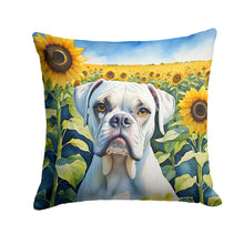 Load image into Gallery viewer, Boxer in Sunflowers Throw Pillow - 14x14 Decorative Pillow – Art for Your Home &amp; Patio
