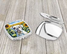 Load image into Gallery viewer, Boxer in Sunflowers Compact Mirror – Stylish Purse Mirror with Artistic Covers