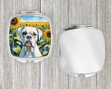 Load image into Gallery viewer, Boxer in Sunflowers Compact Mirror – Stylish Purse Mirror with Artistic Covers
