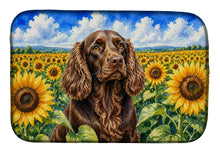 Load image into Gallery viewer, Boykin Spaniel in Sunflowers Dish Drying Mat Absorbent Dish Drying Mat Pad for Kitchen Counter Dish Drainer Mat for Countertop, 14 x 21", Multicolor