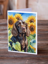 Load image into Gallery viewer, Boykin Spaniel in Sunflowers Greeting Cards - Blank Note Cards – 8-Pack of Artist-Designed Cards with Envelopes