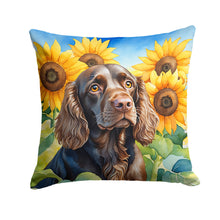 Load image into Gallery viewer, Boykin Spaniel in Sunflowers Throw Pillow