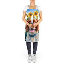 Load image into Gallery viewer, Brittany Spaniel in Sunflowers Apron – Artist-Designed Kitchen, BBQ &amp; Craft Apron