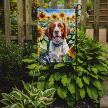 Load image into Gallery viewer, Brittany Spaniel in Sunflowers Garden Flag – Bright Dog-Themed Yard Decor
