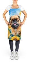 Load image into Gallery viewer, Brussels Griffon in Sunflowers Apron – Artist-Designed Kitchen, BBQ &amp; Craft Apron