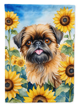 Load image into Gallery viewer, Brussels Griffon in Sunflowers House Flag