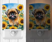 Load image into Gallery viewer, Brussels Griffon in Sunflowers Ceramic Night Light